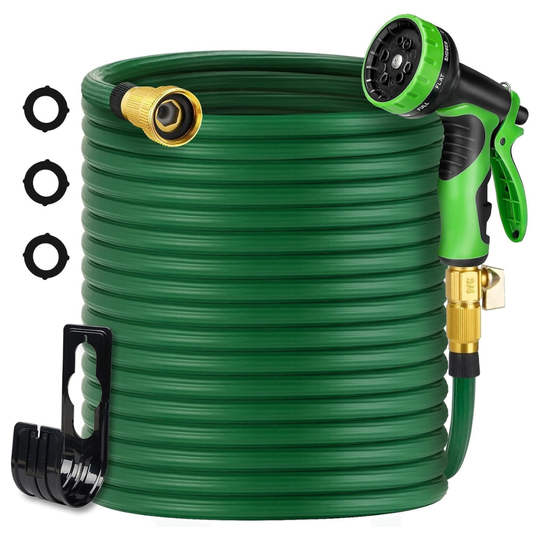 50ft Flexible Leakproof Water Garden Hose W/ 10 Function Nozzle