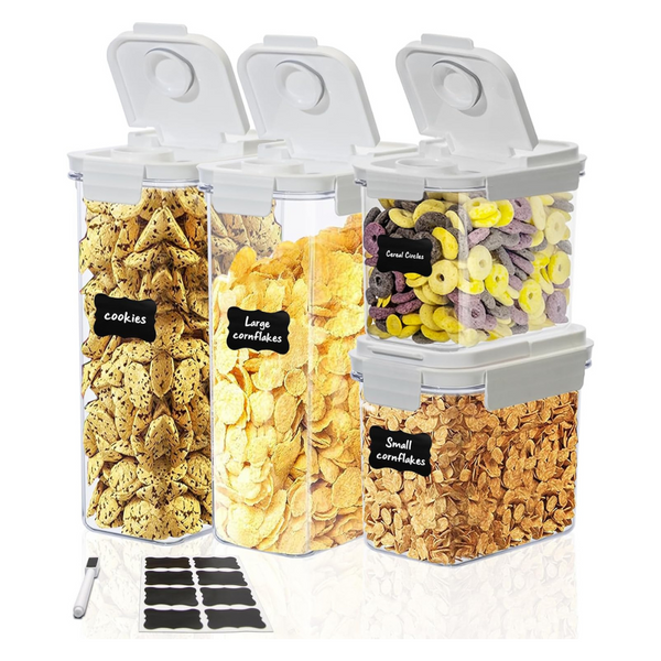 4-Piece Airtight Food Storage Containers With Flip-Top Lids