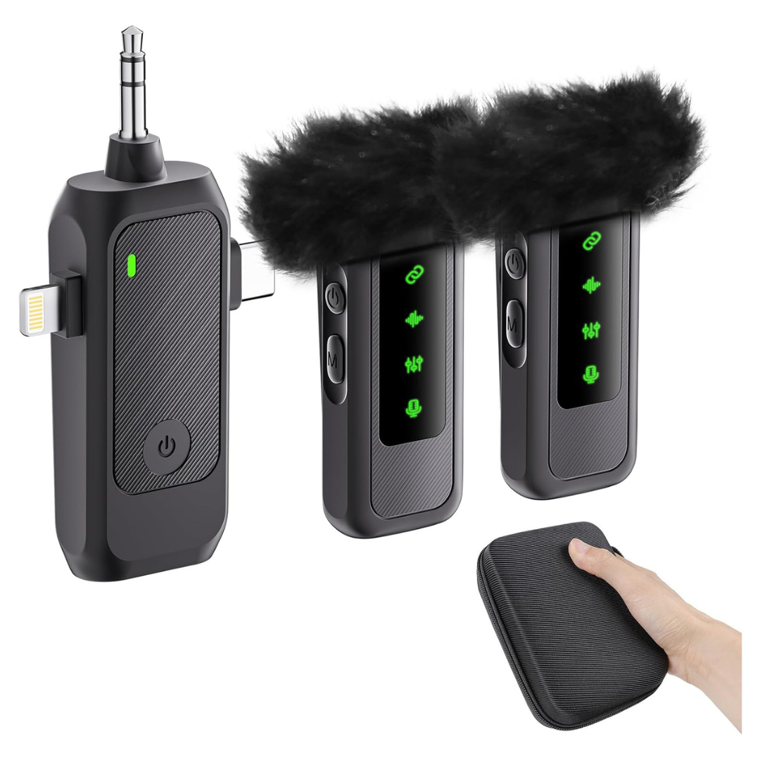 2-Pks Mini Wireless Lavalier Microphone