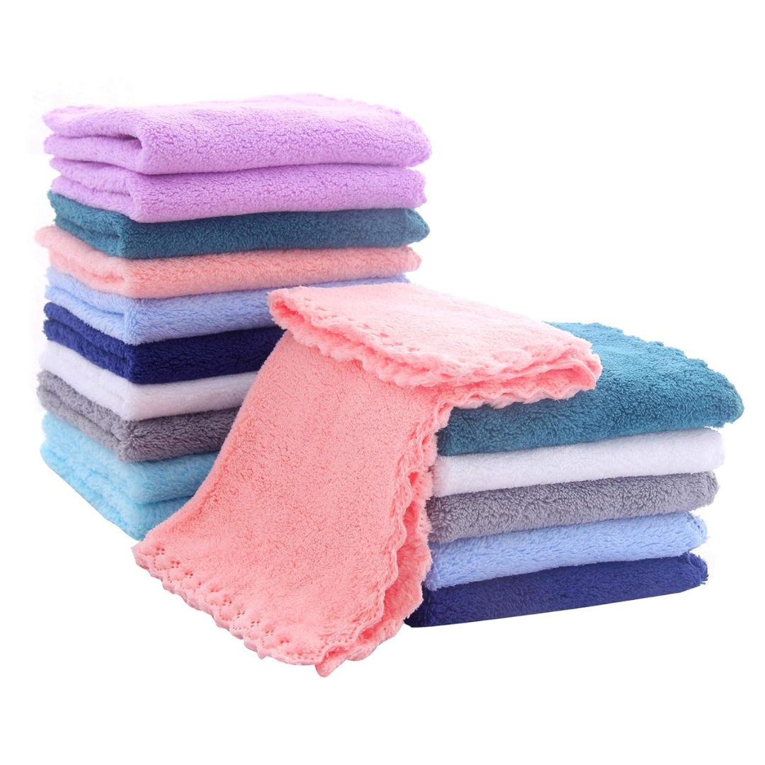 16-Pack Luxury Multicolor Extra Absorbent And Soft Baby Wash Clothes