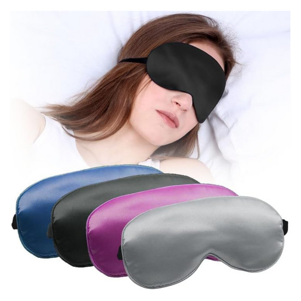 4-Pack Unisex Silk Light-Blocking Sleep Eye Mask W/ Adjustable Strap