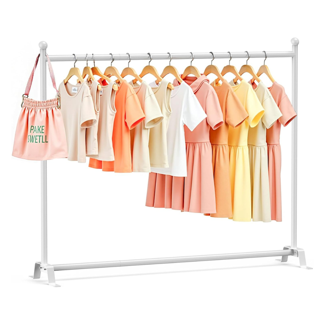 Kids 45"W x 38"H Heavy Duty Clothes Hanger Rack W/ 10 Hooks (2 Colors)