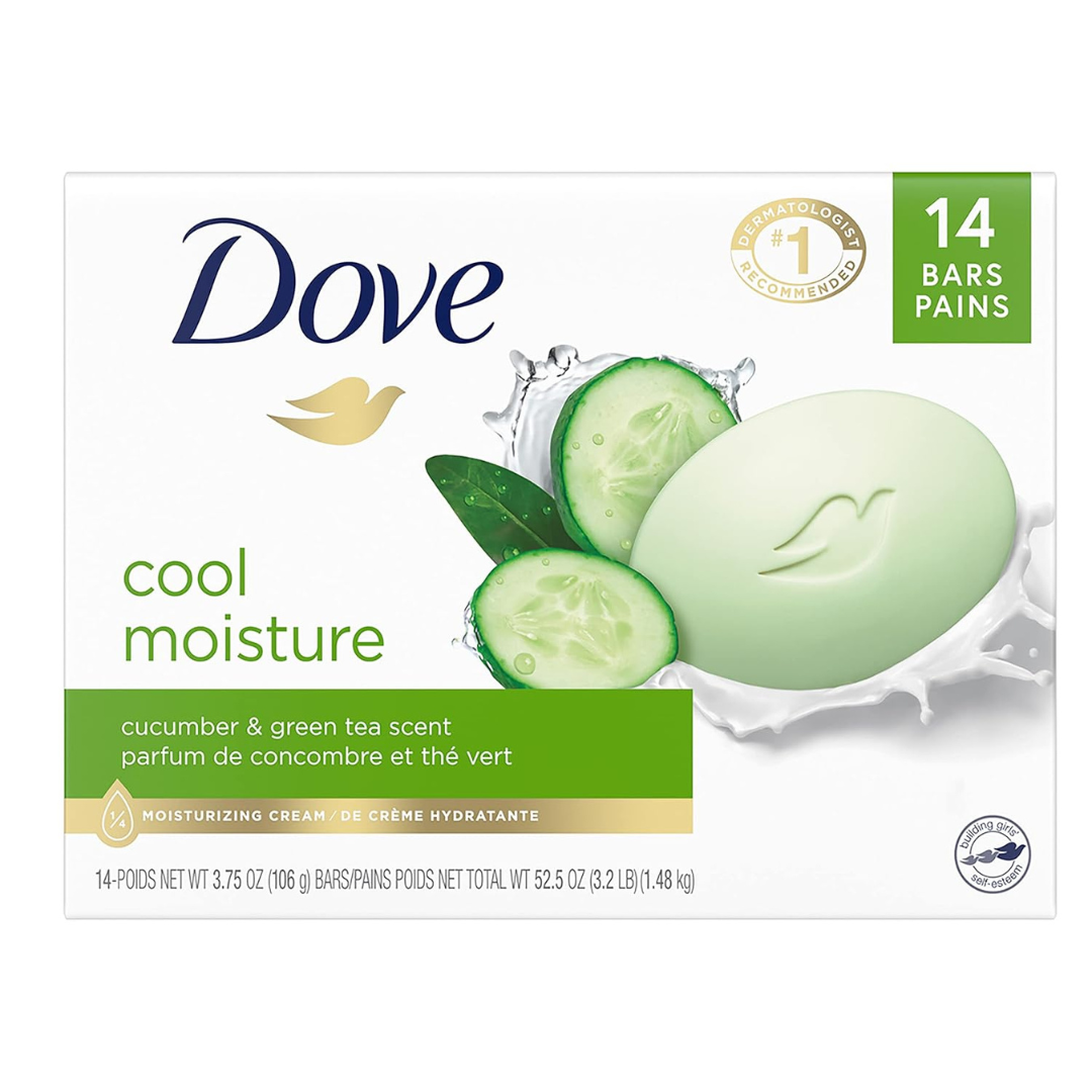 14-Count Dove Cool Moisture Soap Bar, 3.75 oz