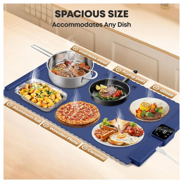 Portable Food Warming Mat With 5 Temp-Settings