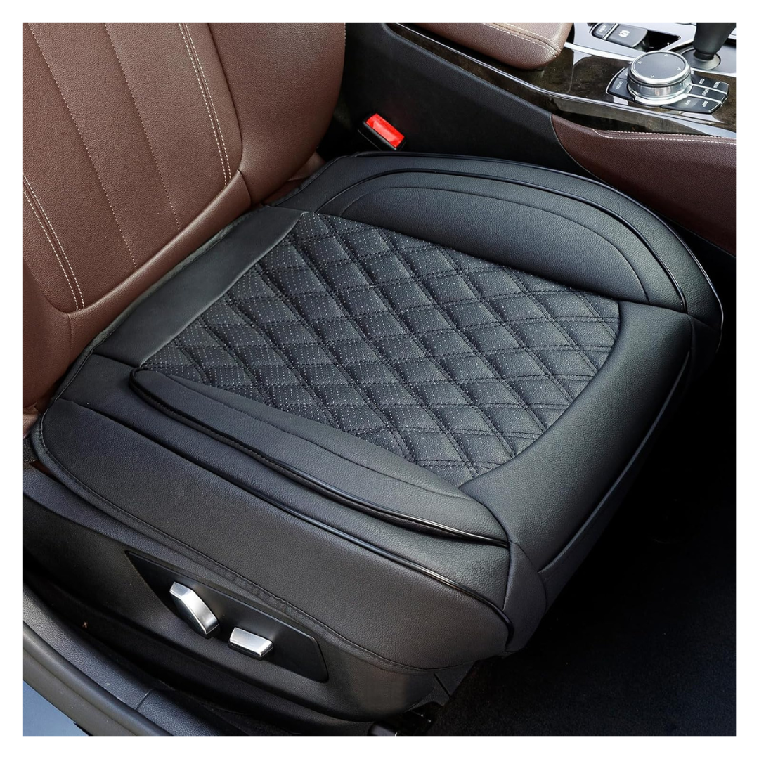 2-Pack Waterproof And Anti-Slip Leather Car Seat Cover Black Bottom Seat