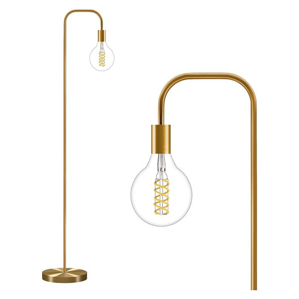 Oneach 63.75'' Industrial Antique Brass Gold Minimalist Floor Lamp