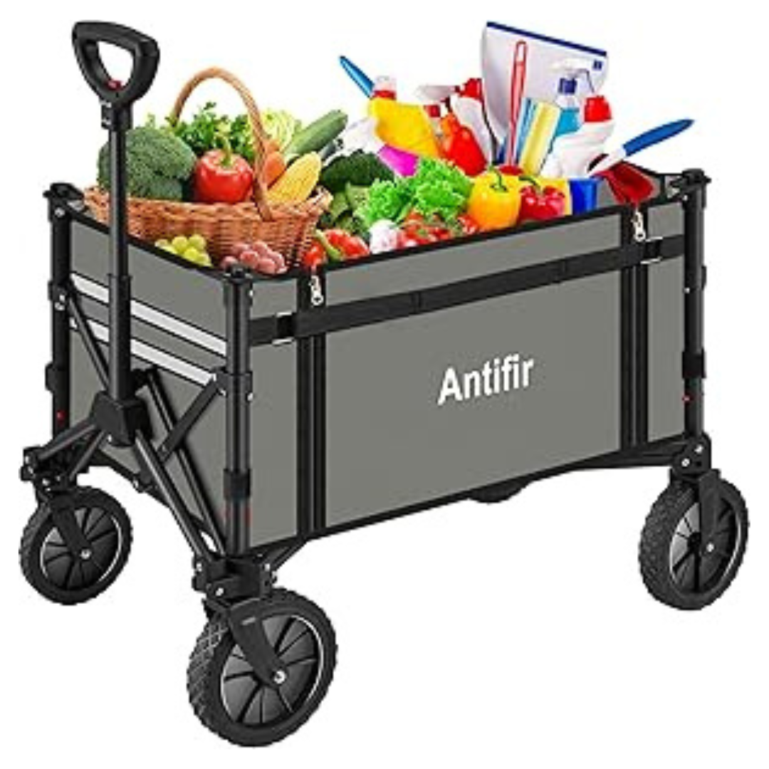 Antifir Heavy Duty Collapsible Folding Wagon Carts W/All Terrain Wheels