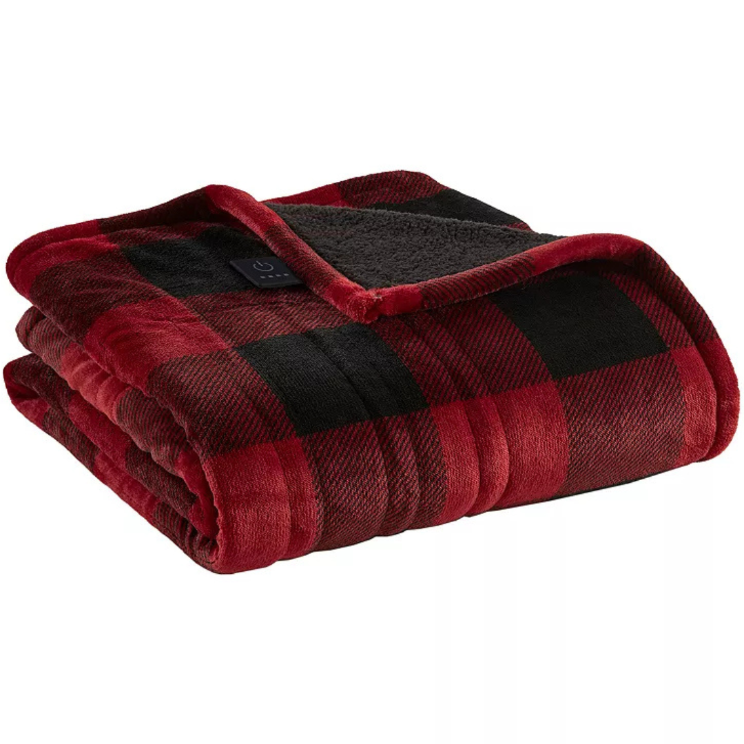 Serta Plush To Sherpa Heated Electric Throw Blanket