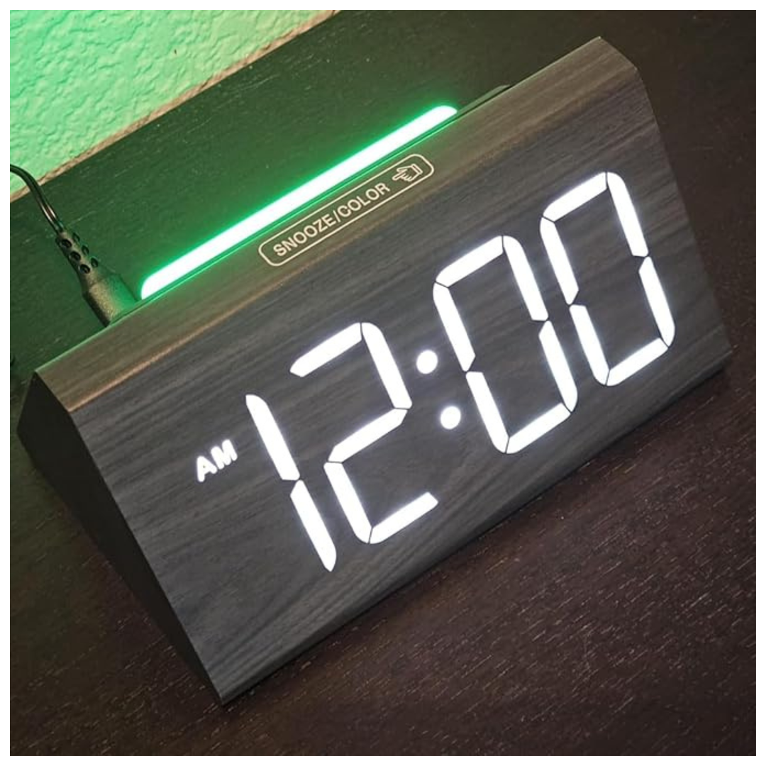 Wooden Digital Alarm Clock