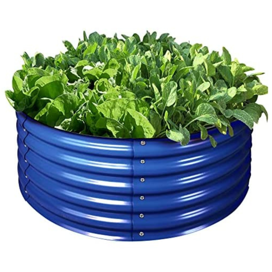 Olle 17" Tall 42" Round Round Galvanized Raised Garden Bed Kit