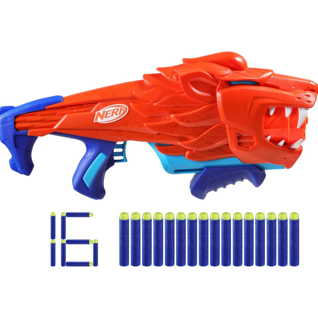 NERF Wild Lionfury Dart Blaster with 16 Nerf Elite Darts