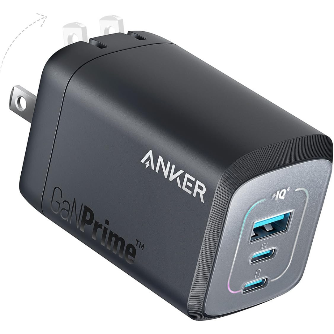 100W Anker Prime 3-Port USB-C & USB-A Compact Fast PPS Charger