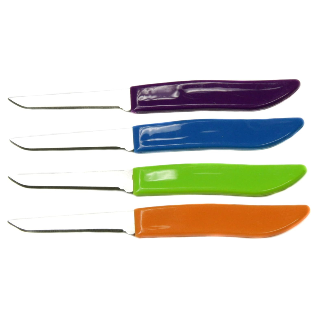 4-Piece Chef Craft Stainless Steel 2.5" Blade 6" Length Paring Knife Set