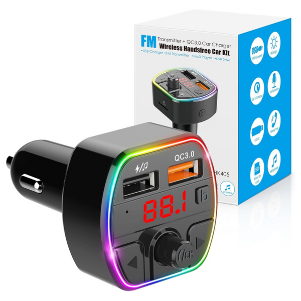 3-In-1 Bluetooth FM Transmitter Car Adapter With Memory Function