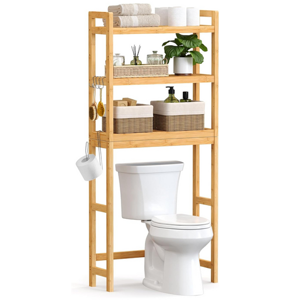 3-Tier Songmics Over The Toilet Bathroom Organizer With Adjustable Shelf