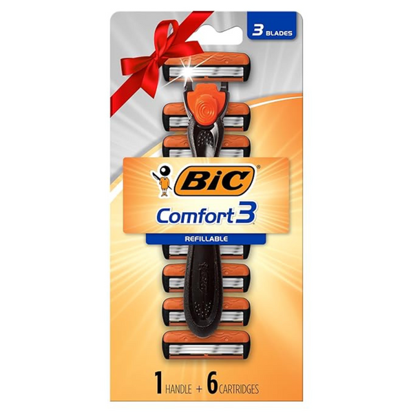 BIC Comfort 3 Hybrid Men's Disposable Razor (1 Handle & 6 Cartridges)