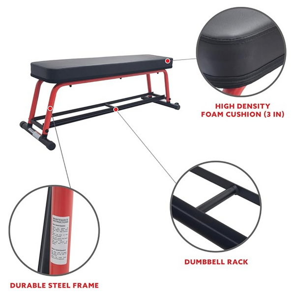 Sunny Health & Fitness Weight Bench For Heavy Duty Workouts