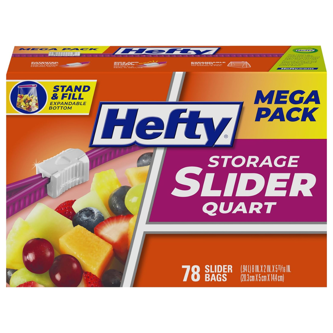 78-Count Hefty Slider Storage Bags (Quart Size)