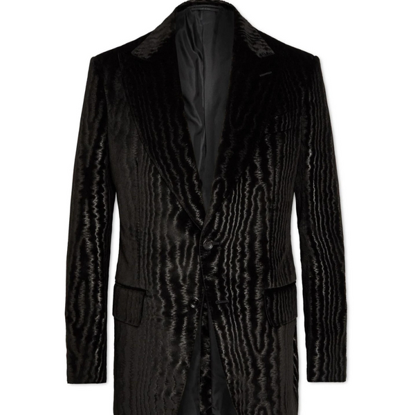 Tom Ford Men's Atticus Slim-Fit Velvet Moire Tuxedo Jacket (Black)