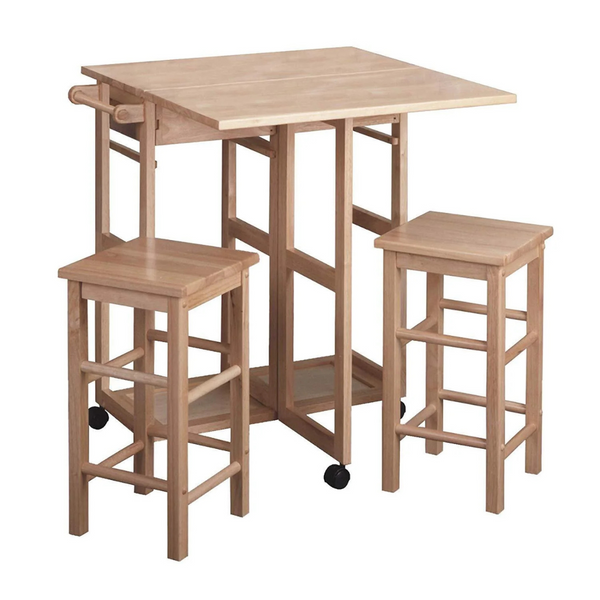 3-Piece Suzanne Space Save Extendable Dining Table Set