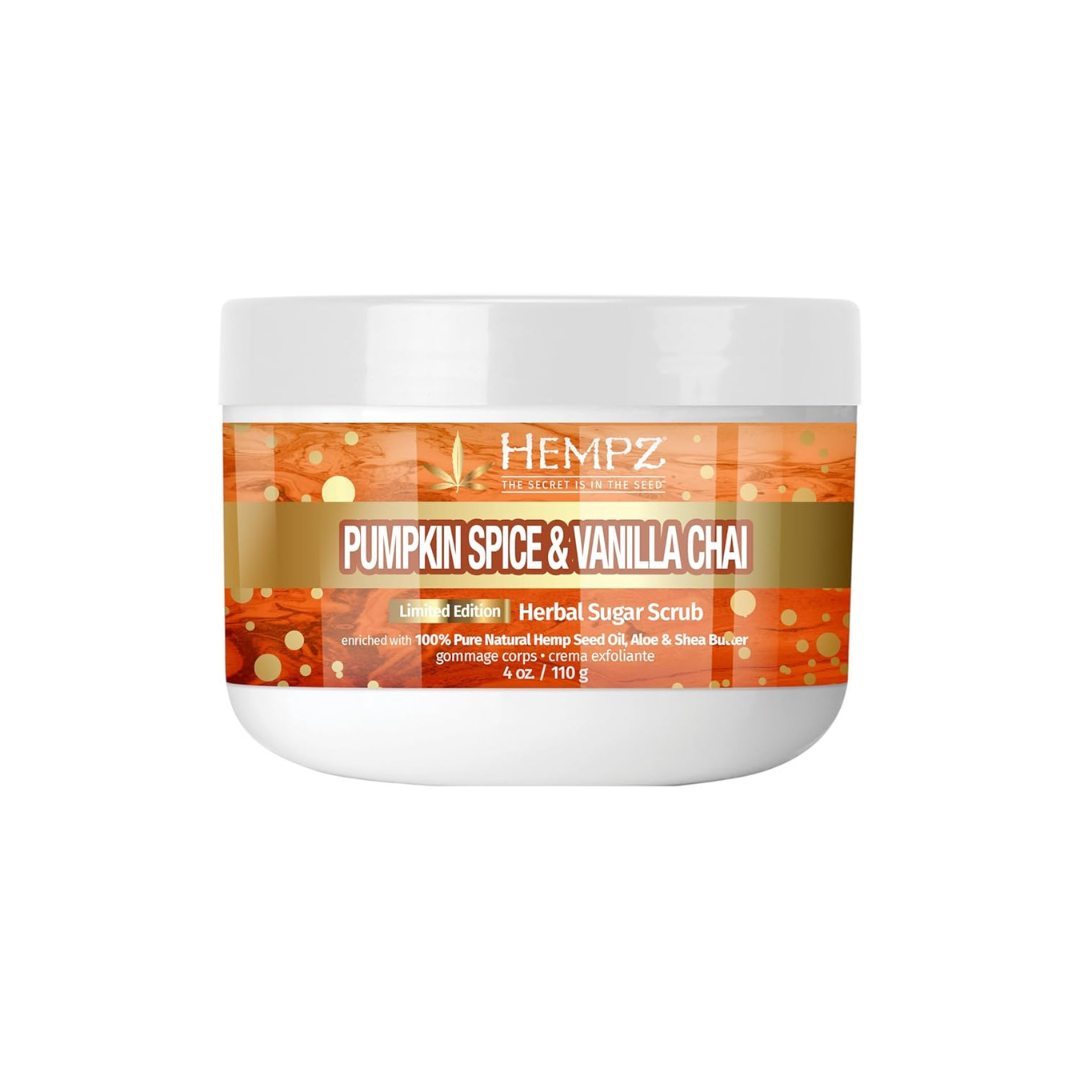 4oz Hempz Pumpkin Spice & Vanilla Chai Herbal Sugar Scrub