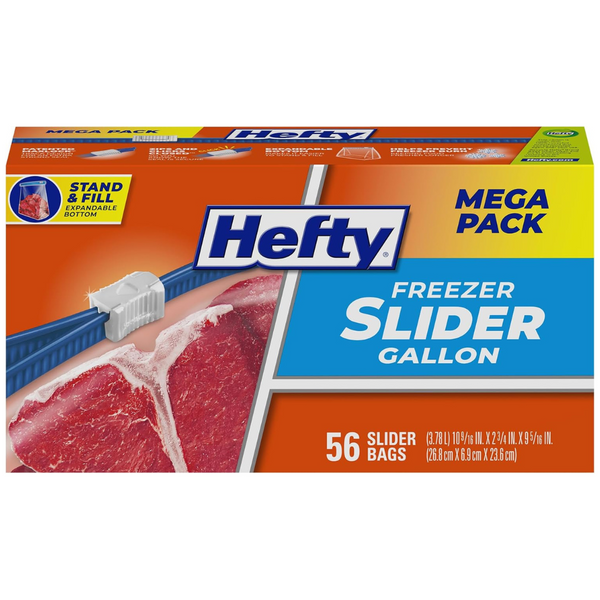 56-Count Hefty Slider Freezer Storage Bags (Gallon Size)