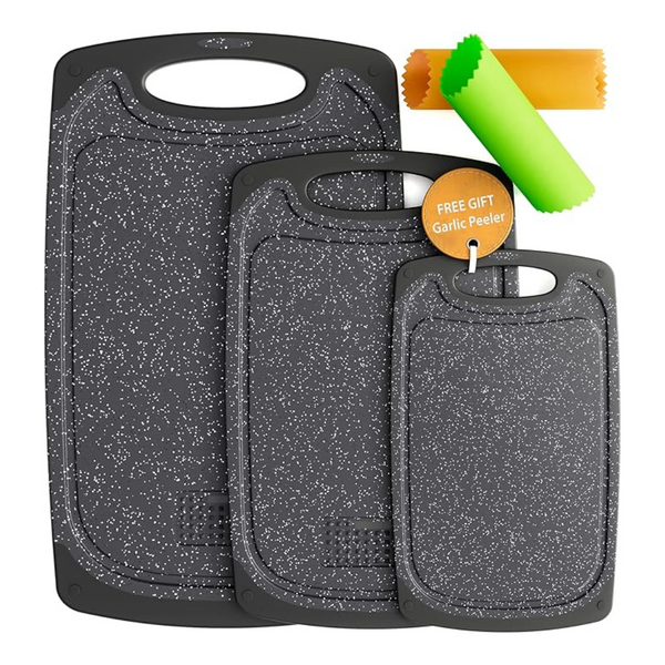 3-Piece Non-Slip Rubber Cooking Cutting Board Set