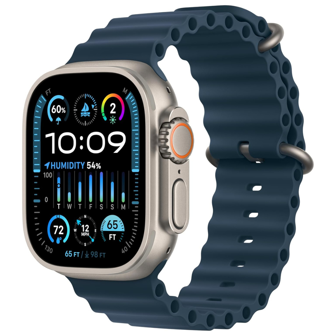 Apple Watch Ultra 2 [GPS + Cellular 49mm] Smartwatch With Rugged Titanium Case & Blue Ocean Band