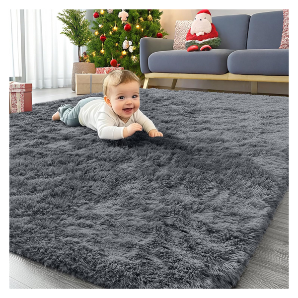 OLANLY 4 x 5.9 Ft Soft Fluffy Shaggy Bedside Rug