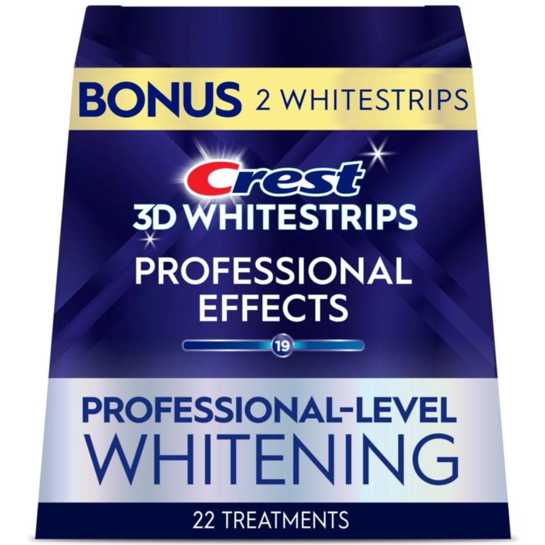 Crest 3D Whitestrips Professional Effects, Whitestrip 3D White, Teeth Whitening Strip Kit, 44 Strips (22 Count Pack)