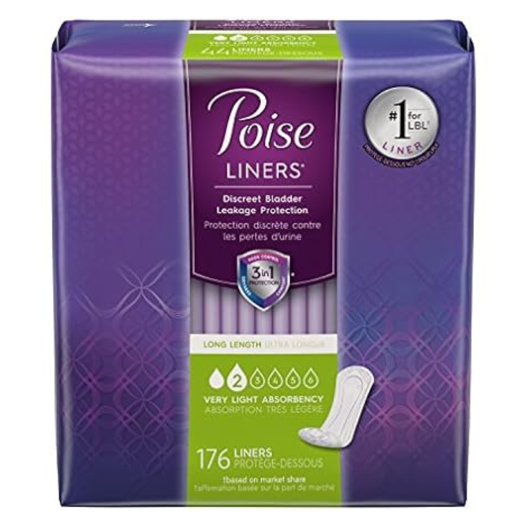 176-Count (4-Pk x 44 Ct.) Poise Incontinence Daily Liners