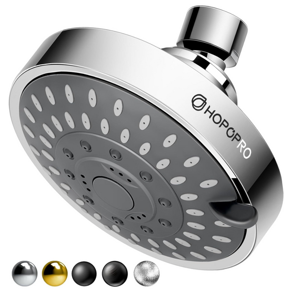 Hopopro 4" 5-Mode High Pressure Rain Shower Head