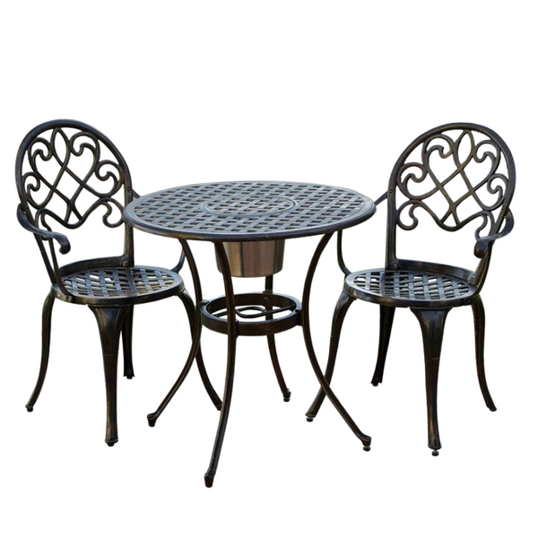 Christopher Knight Home Angeles 3-Piece Cast Aluminum Bistro Set