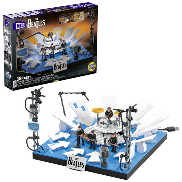 Mega The Beatles Building Set with 681-Piece, Poseable Figures & LED Lights