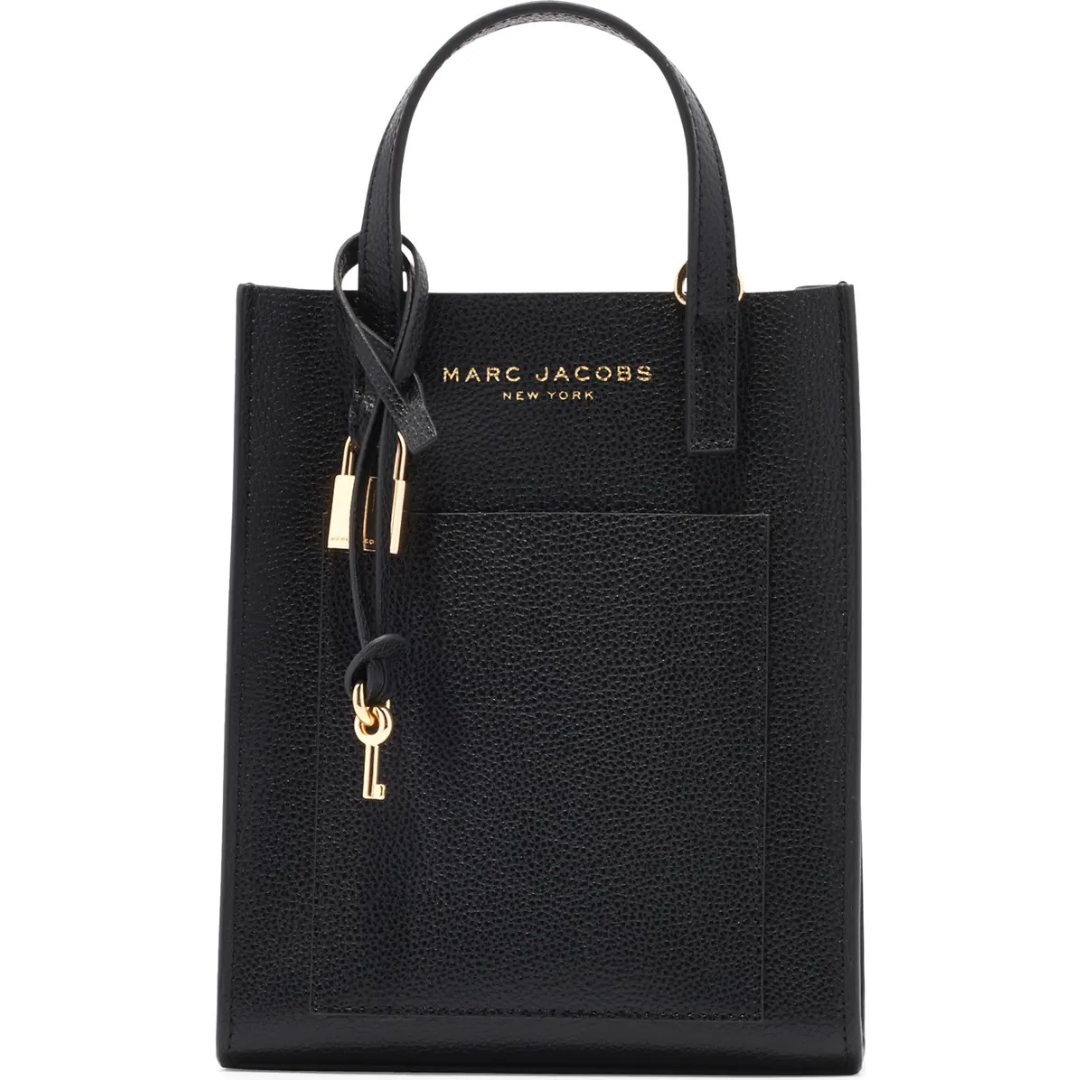 Marc Jacobs Women's Mini Leather Micro Tote Bag with Gold Hardware