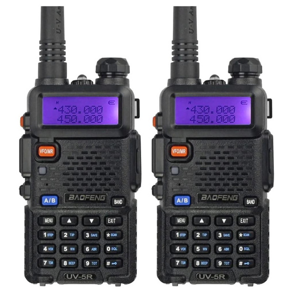 2-Pack Baofeng UV-5R 2-Way Radio Ham Radio Dual Band Walkie Talkie