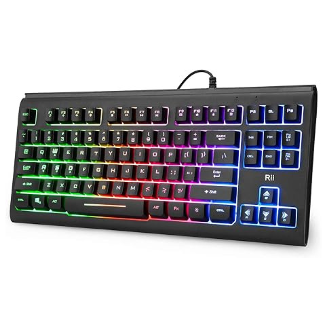 Rii 87-Keys RGB Backlit USB Wired Gaming Keyboard