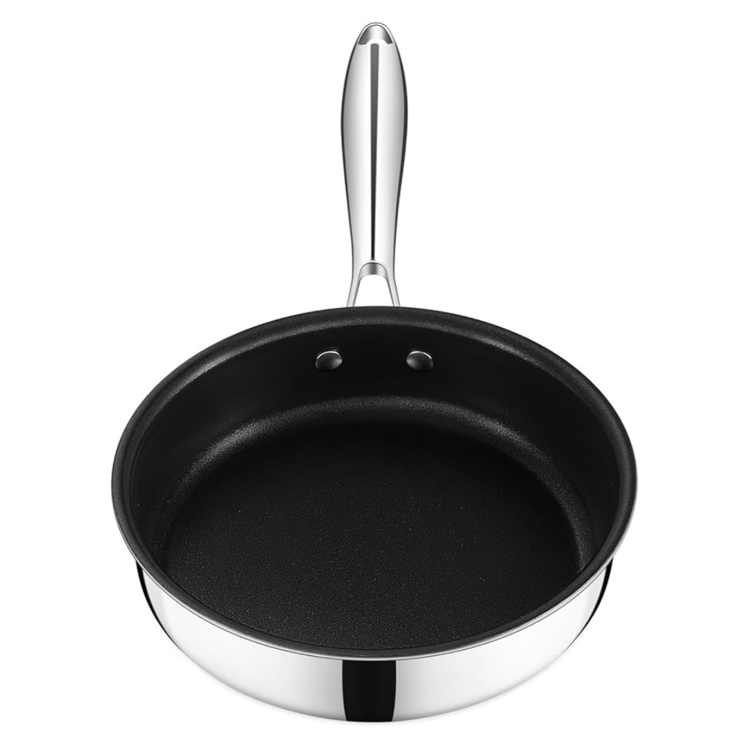 8" Stainless Steel Nonstick Frying Pan w/ Non-stick Coating & Stay-Cool Handle