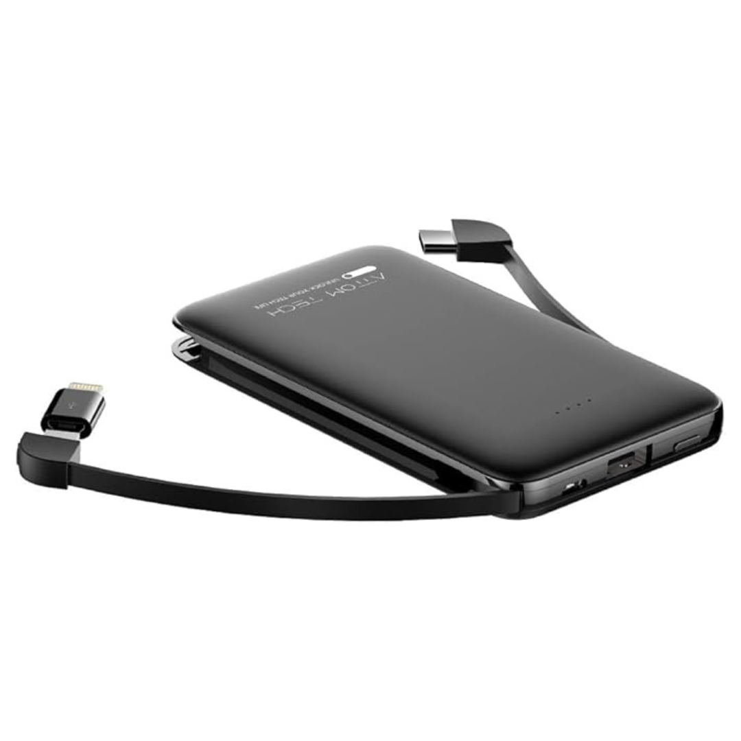 Tomorotec PWBK-0017 5000mAh Portable Power Bank With 2-Built In Cable