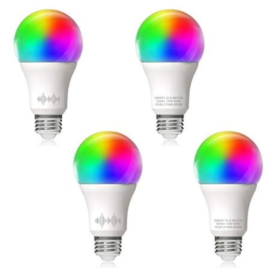 4-Count Helloify A19 LED Smart WiFi Light Bulb