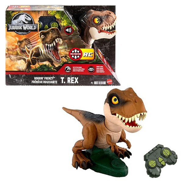 Jurassic World Roarin' Frenzy T. Rex RC Dinosaur Toy W/ Sound & Remote