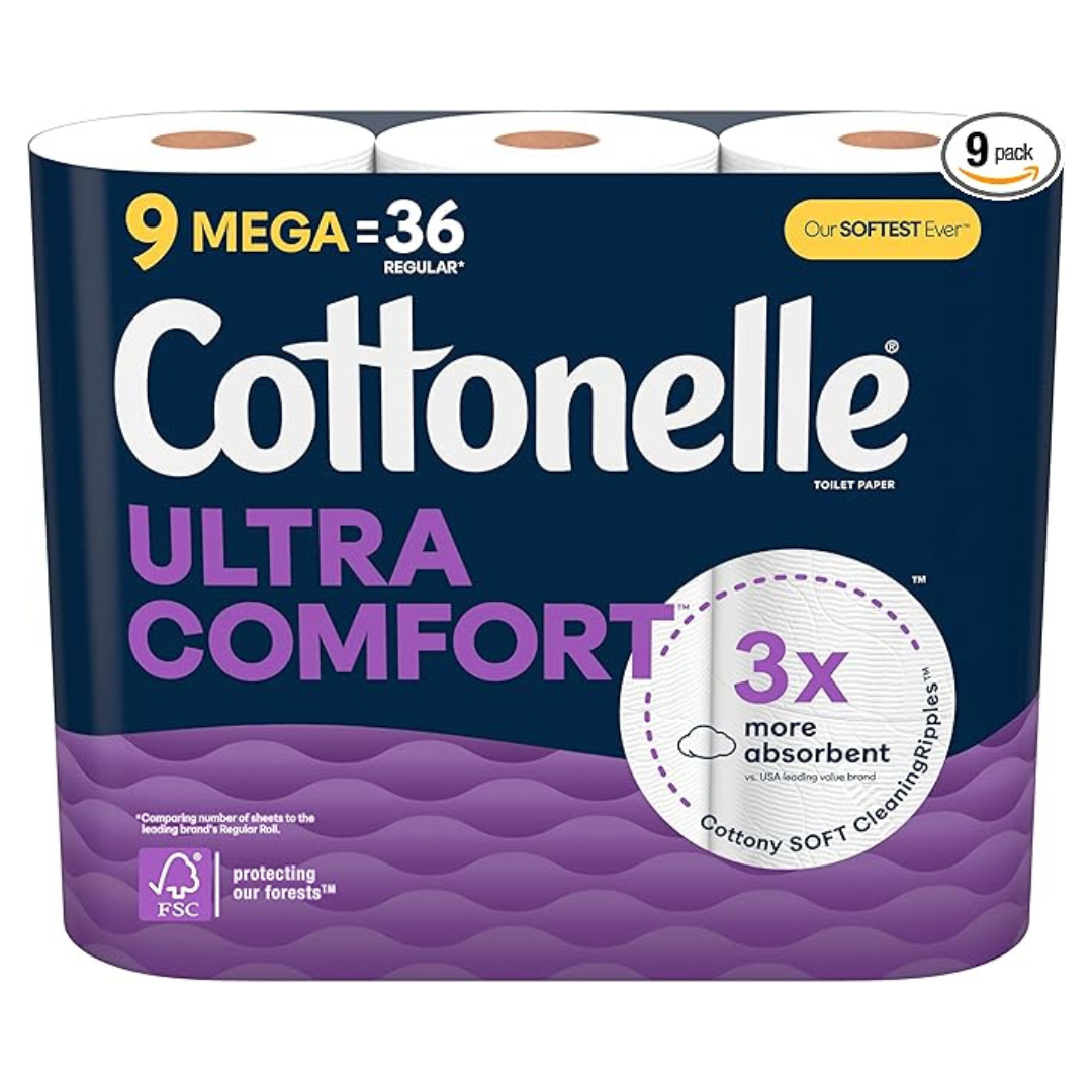 9-Pack 244-Sheets Cottonelle Toilet Paper Mega Rolls (Ultra Comfort)