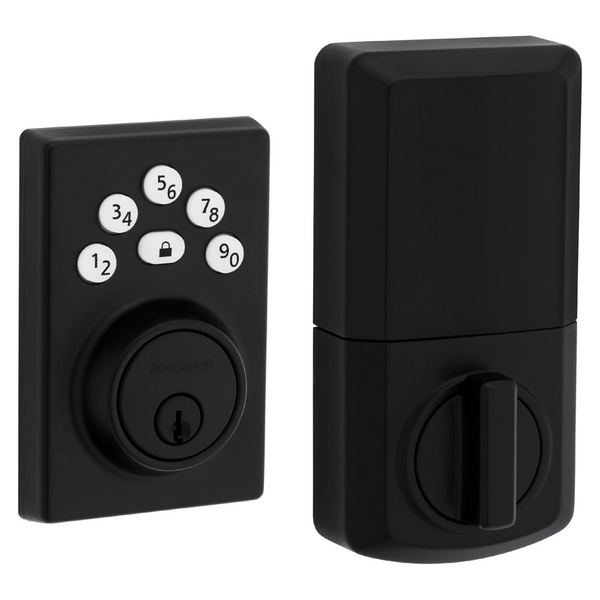 Kwikset Powerbolt 240 5-Button Keypad Matte Black Contemporary Electronic Deadbolt Door Lock