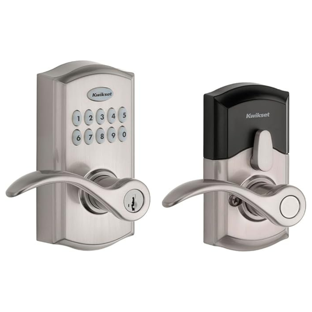 Kwikset SmartCode 955 Pembroke Light Commercial 10-Button Keypad Electronic Lever, Featuring Convenient Keyless Entry, 3-Year Batter Life