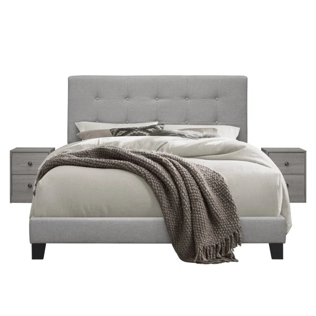 Andover Mille Abdiel 3 Piece Bedroom Set (1 Queen Bed & 2 Nightstands)