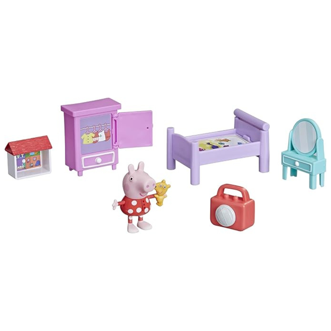 Peppa Pig Peppa’s Adventures Bedtime With Peppa Accessory Set Preschool Toy, Figure And 5 Accessories