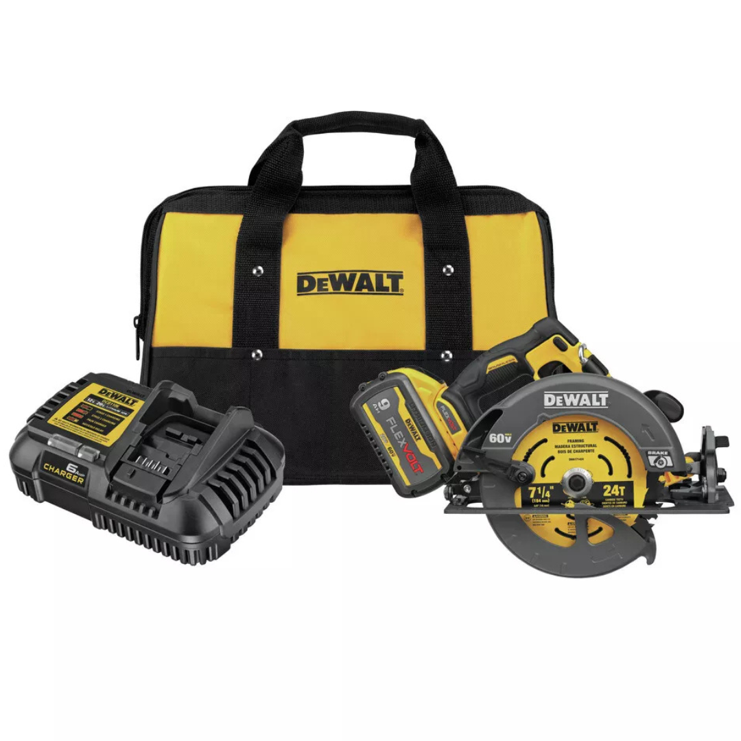 Dewalt 60V Brushless 7-1/4" Circular Saw With 9.0Ah Battery & Charger