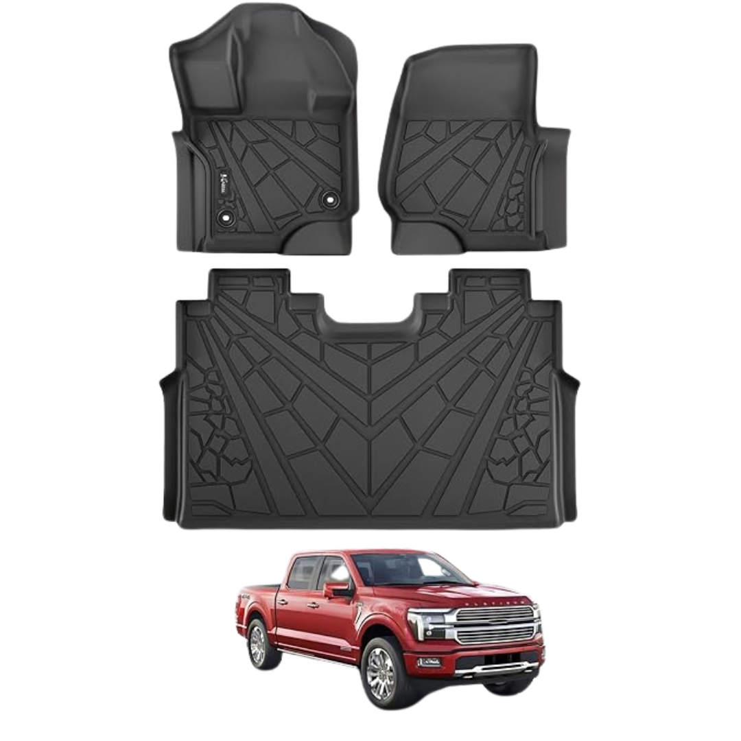 3-Pack Karpal Floor Mats Fit 2015-2025 Ford F150 SuperCrew