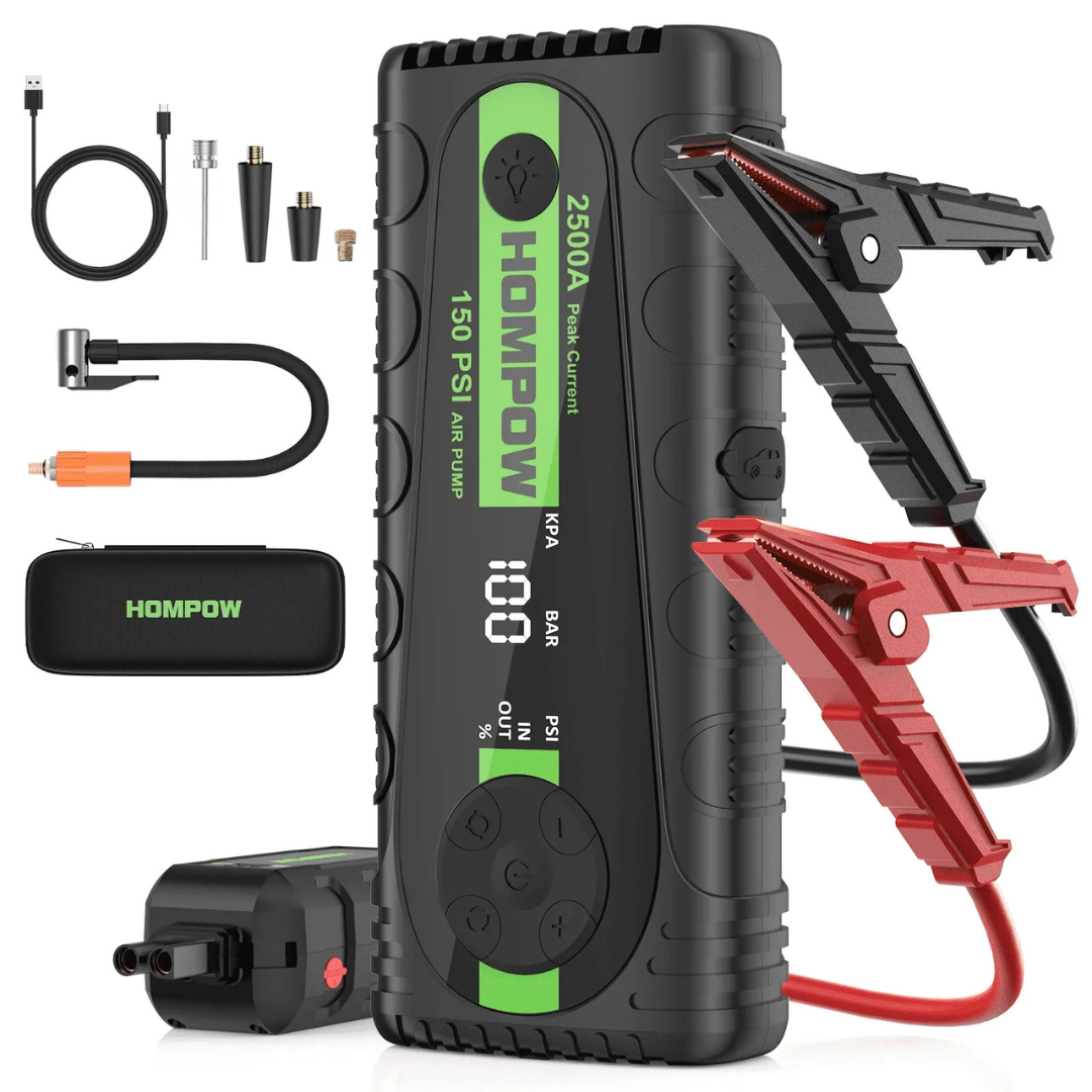 Portable T31 Jump Starter with Air Compressor 2500A Battery Booster