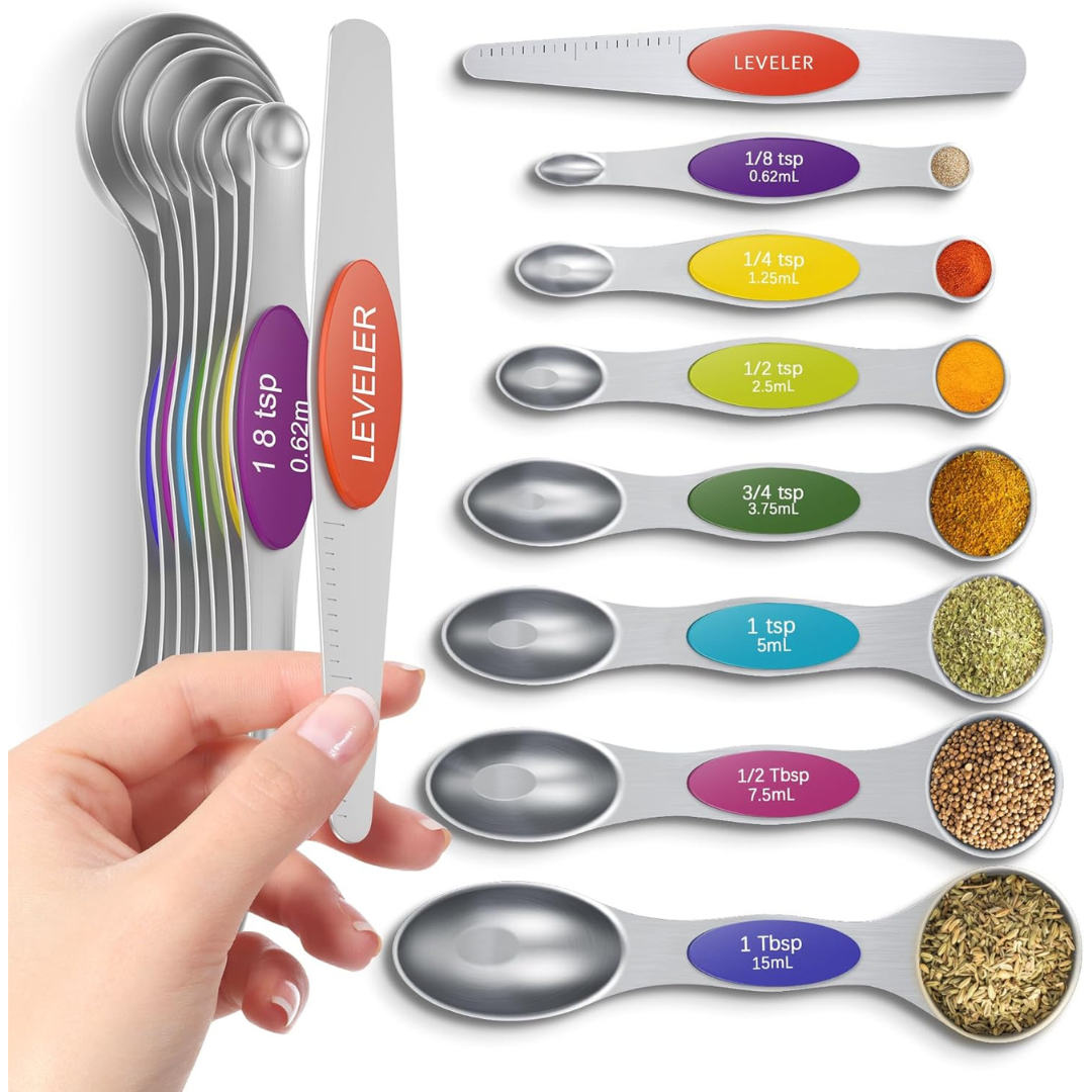 8-Piece Premium Dual-Sided Measuring Spoons Set